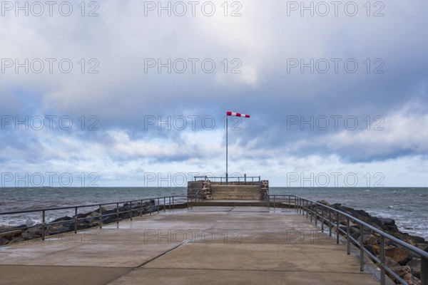 Pier on the Baltic Sea coast in Warnemünde