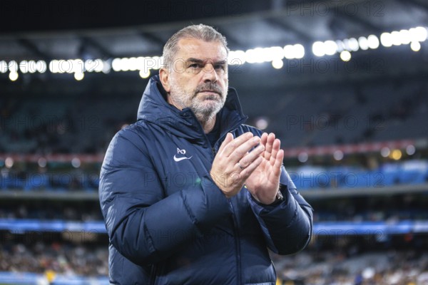 MELBOURNE, AUSTRALIA, MAY 22: Ange Postecoglou of Tottenham Hotspur thanks fans after losing to Newcastle United during the Global Football Week at The Melbourne Cricket Ground on May 22, 2024 in Melbourne, Australia, Oceania