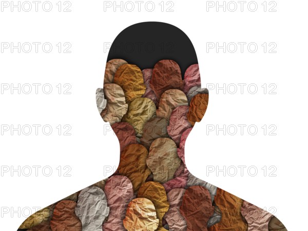 Diverse group of multiethnic multicultural people silhouette