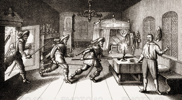 Killing of Albrecht von Wallenstein, 1583 - 1634, commander of the imperial forces in the Thirty Years' War