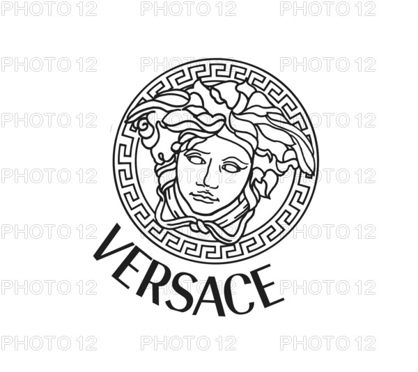 Turned to the right, Versace emblem, fashion accessories, logo