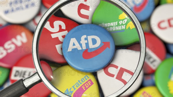 Symbolic image on the topic of AfD observation, AfD election campaign, AfD observation, etc