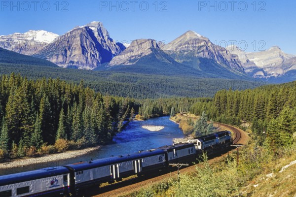 Canadian pacific railway in Bow valley at Banff national park