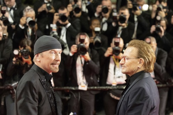 Cannes, France - 16.5.2024: The Edge and Bono of the 78th Cannes International Film Festival on the red carpet. The 78th Cannes International Film Festival will take place from 13 to 24 May 2025
