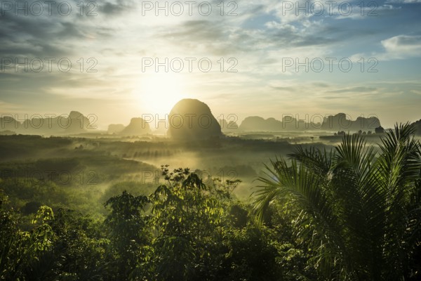 Panorama, Din Daeng Doi, sunrise, Krabi, Thailand, Asia