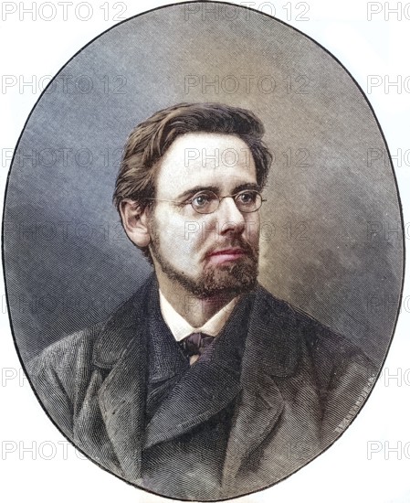 Peter Rosegger, actually Roessgger, 31 July 1843 in Alpl, Styria, Austrian Empire - 26 June 1918 in Krieglach, Austria-Hungary, was an Austrian writer and poet, illustration, published 1890, reproduction, digitally enhanced, historical