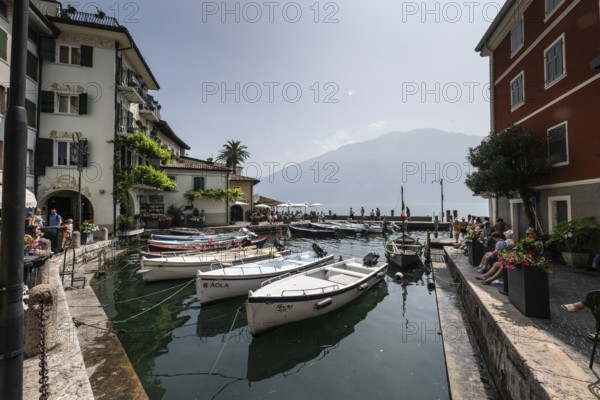Limone, old town, harbour area, Lombardy, Italy, Europe