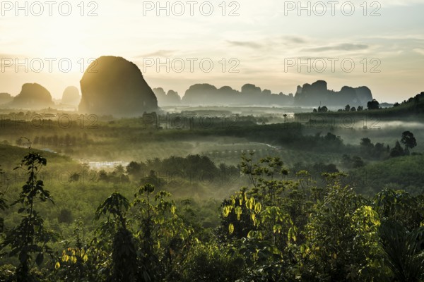 Panorama, Din Daeng Doi, sunrise, Krabi, Thailand, Asia