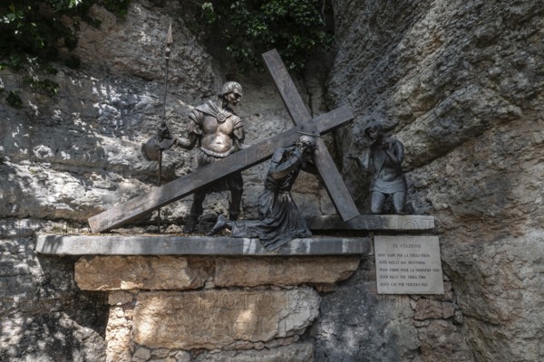 Pilgrimage church Madonna della Corona, Stations of the Cross, Ferrara di Monte Baldo, Italy, Europe