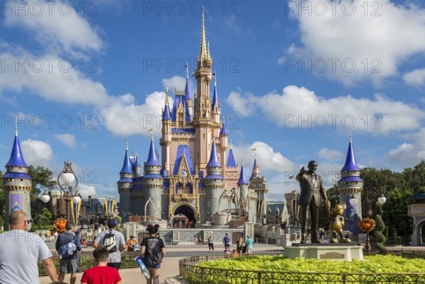 Cinderella's Castle at the end of Main Street in the Magic Kingdom at Walt Disney World, Orlando, Florida