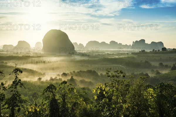 Panorama, Din Daeng Doi, sunrise, Krabi, Thailand, Asia