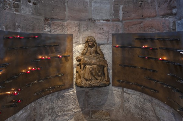 Chapel of St Mary with sacrificial candles, Church of Our Lady, Nuremberg, Middle Franconia, Bavaria, Germany, Europe