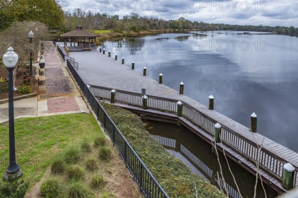 Boardwalk along the Blackwater River in downtown Milton, Florida