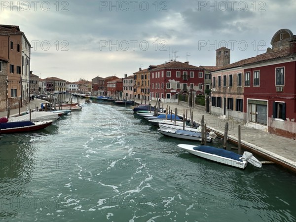 Boats on a canal in Venice, lagoon city of Venice, Veneto, Italy, Europe