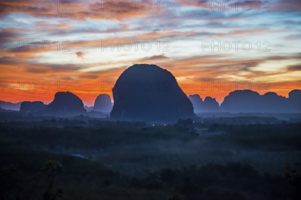 Panorama, Din Daeng Doi, sunrise, Krabi, Thailand, Asia