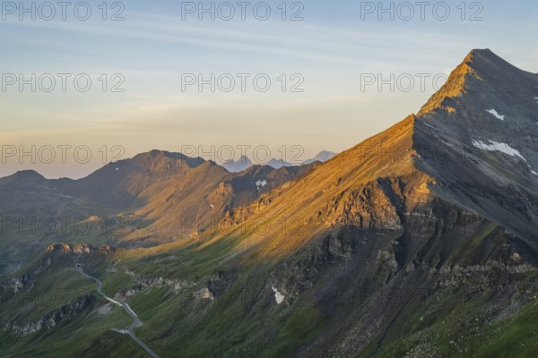 Sunrise in the Mountains at Hochalpenstraße, view from Fuscher Törl, Pinzgau, Salzburg, Austria, Europe