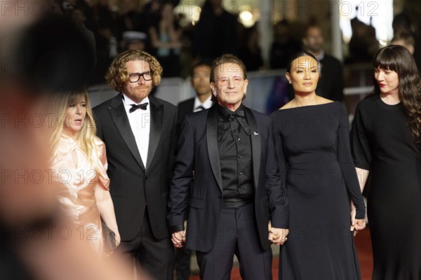 Cannes, France - 16.5.2024: Dede Gardner, Erik Messerschmidt, Bono, Kelly McNamara, Jennifer Pitcher of the 78th Cannes International Film Festival on the Red Carpet. The 78th Cannes International Film Festival will take place from 13 to 24 May 2025