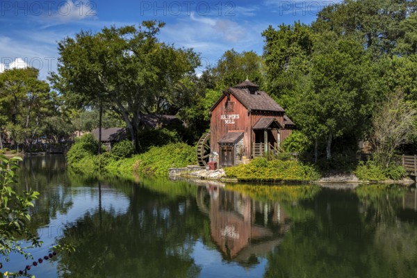 Harpers Mill on Tom Sawyer Island in the Frontierland area of Magic Kingdom at Walt Disney World, Orlando, Florida