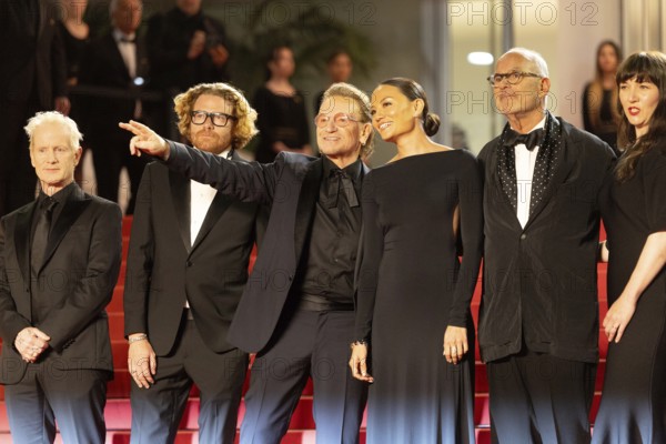 Cannes, France - 16.5.2024: Jacknife Lee, Erik Messerschmidt, Bono, Kelly McNamara, Jon Kamen, Jennifer Picht, Dave Sirulnick on the red carpet during the 78th Cannes International Film Festival. The 78th Cannes International Film Festival will take place from 13 to 24 May 2025