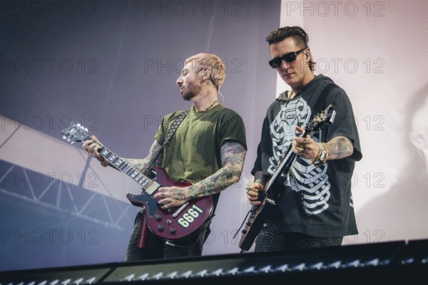 Zacky Vengeance and Synyster Gates (Brian Elwin Haner Jr.), guitarists of Avenged Sevenfold live at the Zitadelle Spandau in Berlin on 21/06/2025