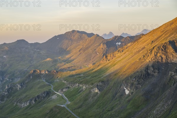 Sunrise in the Mountains at Hochalpenstraße, view from Fuscher Törl, Pinzgau, Salzburg, Austria, Europe