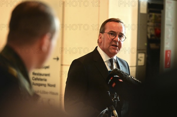 Defence Minister Boris Pistorius (SPD) informs media representatives about the increase in the defence budget at a press conference in the Reichstag