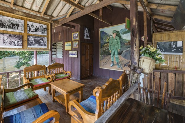 Stairs lead down to the Doi Phamee coffee shop and restaurant in Mae Sai district of Chiang Rai, Thailand, Asia
