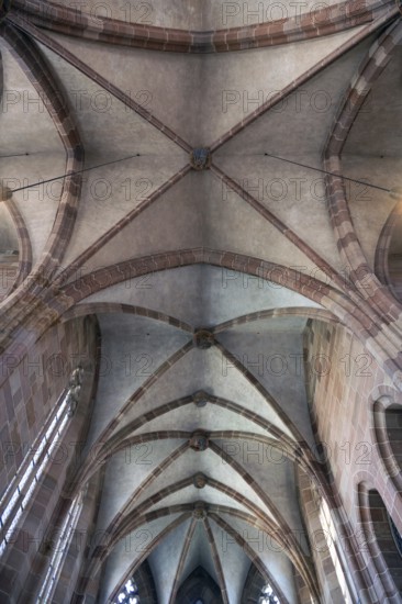 Gothic vaulted ceiling of the Church of Our Lady, built from 1352 to 1362, Nuremberg, Middle Franconia, Bavaria, Germany, Europe