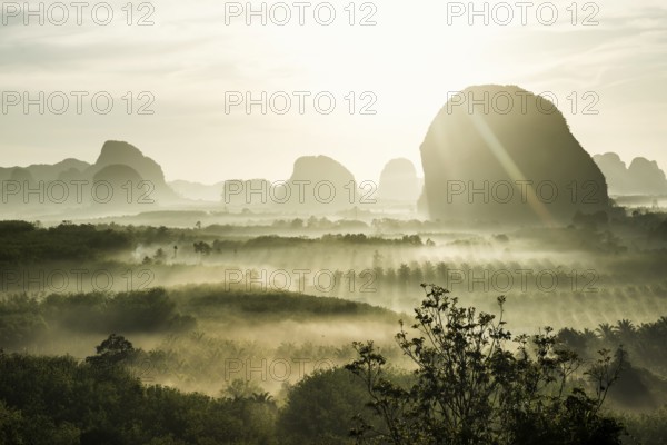 Panorama, Din Daeng Doi, sunrise, Krabi, Thailand, Asia