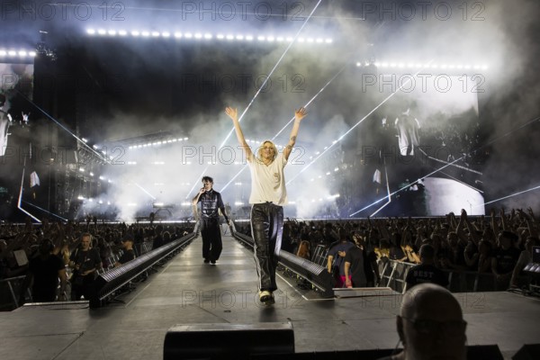 Emily Armstrong, lead singer of Linkin Park live on From Zero World Tour 2025 at the Olympiastadion Berlin on 18 June 2025