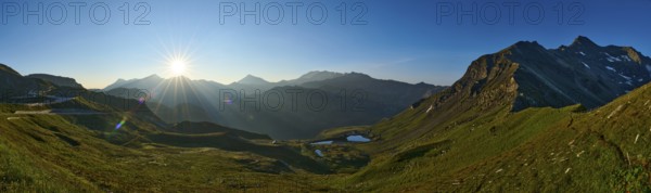 Sunrise in the Mountains at Hochalpenstraße, view from Fuscher Törl, Pinzgau, Salzburg, Austria, Europe