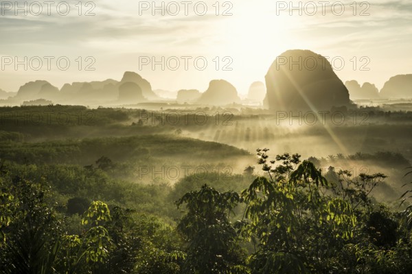 Panorama, Din Daeng Doi, sunrise, Krabi, Thailand, Asia