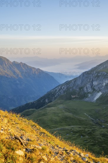 Sunrise in the Mountains at Hochalpenstraße, view from Fuscher Törl, Pinzgau, Salzburg, Austria, Europe