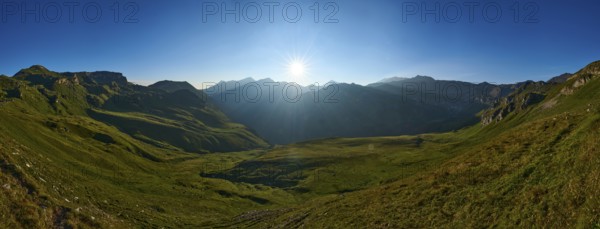 Sunrise in the Mountains at Hochalpenstraße, view from Fuscher Lacke, Pinzgau, Salzburg, Austria, Europe