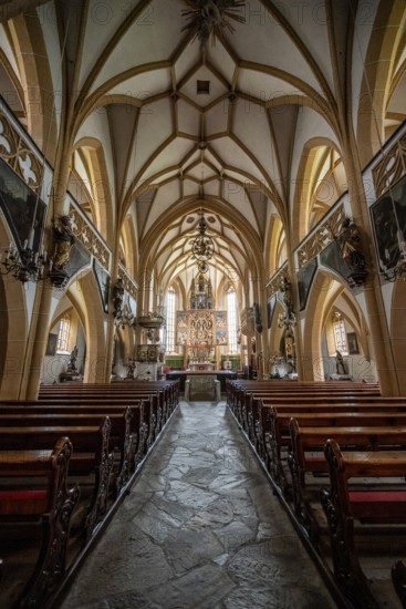 Interior view of the Heiligenblut parish church of St Vincent, Hof, Heiligenblut am Großglockner, Carinthia, Austria, Europe