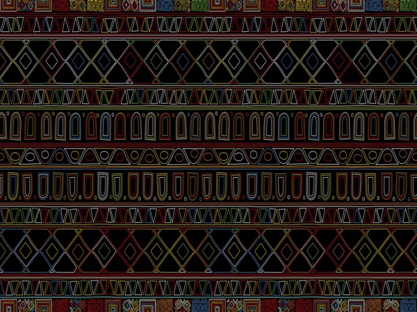 Decorative colored background tribal pattern in colors. Design for background, carpet, wallpaper, wrapping, batik, fabric
