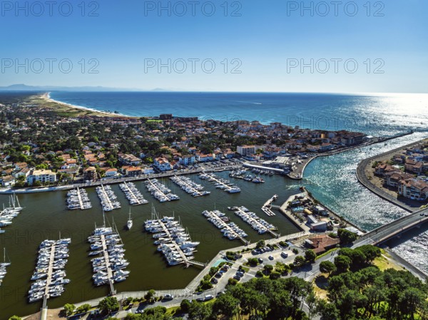 Capbreton from a drone, Landes, Nouvelle-Aquitaine, France, Europe