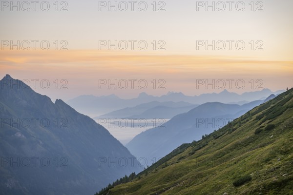 Sunrise in the Mountains at Hochalpenstraße, Pinzgau, Salzburg, Austria, Europe