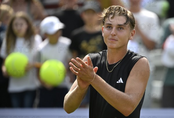 Justin Engel GER Cheering Emotion Gesture Gesture after match win, Tennis, ATP 250, BOSS Open 2025, Stuttgart, Baden-Württemberg, Germany, Europe