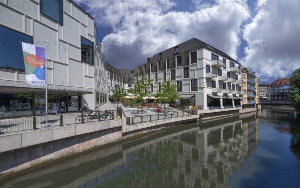 Future museum and flats, in front of the Pegnitz, Nuremberg, Middle Franconia, Bavaria, Germany, Europe