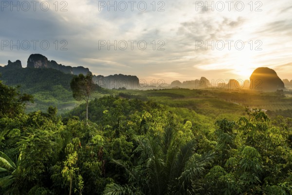 Panorama, Din Daeng Doi, sunrise, Krabi, Thailand, Asia