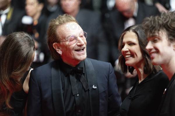 Cannes, France - 16.5.2024: Bono and Ali Hewson on the red carpet at the 78th Cannes International Film Festival. The 78th Cannes International Film Festival will take place from 13 to 24 May 2025