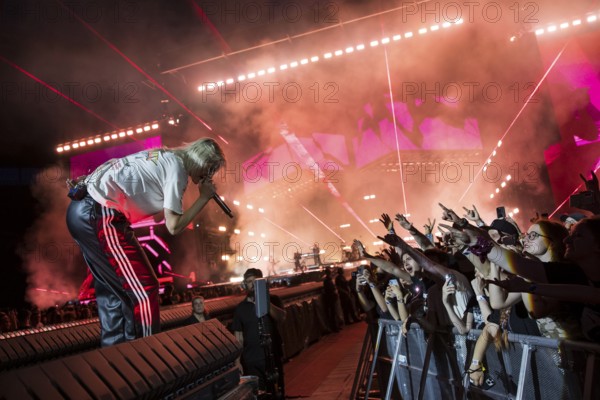Emily Armstrong, lead singer of Linkin Park live on From Zero World Tour 2025 at the Olympiastadion Berlin on 18 June 2025