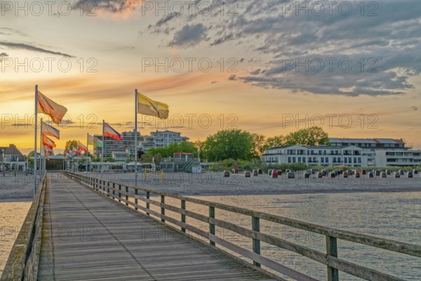 Sunset at the Grossenbrode pier Baltic Sea Germany