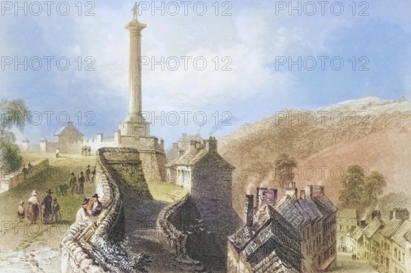 Walker's Pillar - Walls of Londonderry, Ireland, from the Landscape and Antiquities of Ireland, 1841, digital reproduction of a historical model, Europe