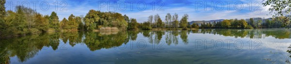 Quarry pond Bruchteiche, panorama photo, Bad Sooden-Allendorf, Hesse, Germany, Europe