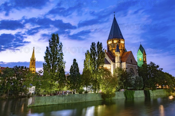 The old town architecture of Metz at the Moselle river, France, Europe