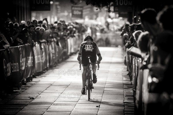 MELBOURNE, AUSTRALIA, FEBRUARY 3: Nicholas Woods of St George Merida Cycling Team competing in the Prologue stage on the first day of the Jayco Herald Sun Tour 2016