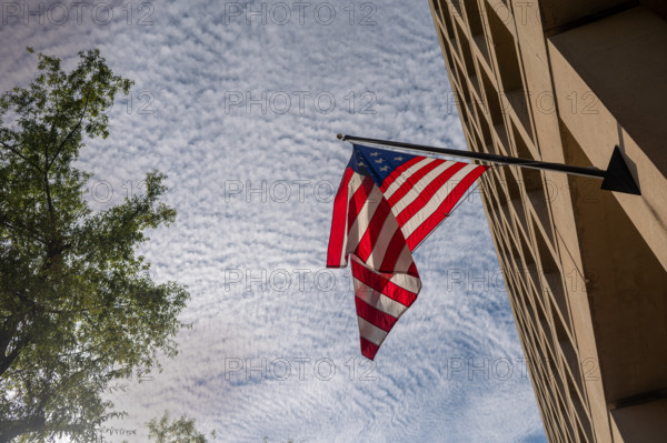 American flag shot from a low angle view