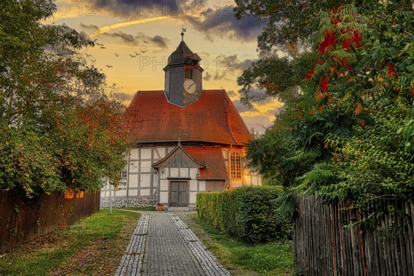 Round Church Siptenfelde Town of Harzgerode at Sunrise